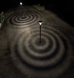 Verschillende effecten op de grond, gecreëerd met de Metronomis LED-armatuur