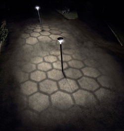 Verschillende effecten op de grond, gecreëerd met de Metronomis LED-armatuur