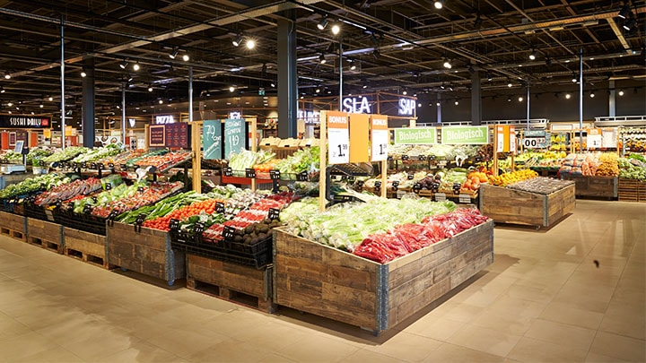 Groente en fruitafdeling Albert Heijn XL