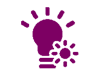 Pictogram van een lamp en een stralende zon