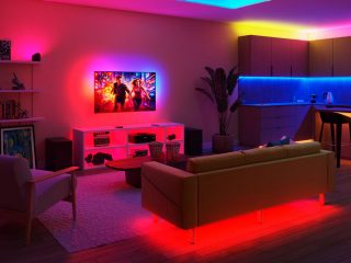 Voorbeeld van een kamer met Philips Smart Lighting-producten die worden gebruikt om een passende sfeer te creëren