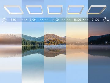 Philips Skylight Auto Day Rhythm simuleert het natuurlijke daglichtritme